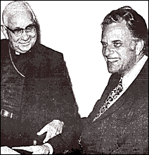 Oakland Bishop Floyd Begin Chats With Billy Graham